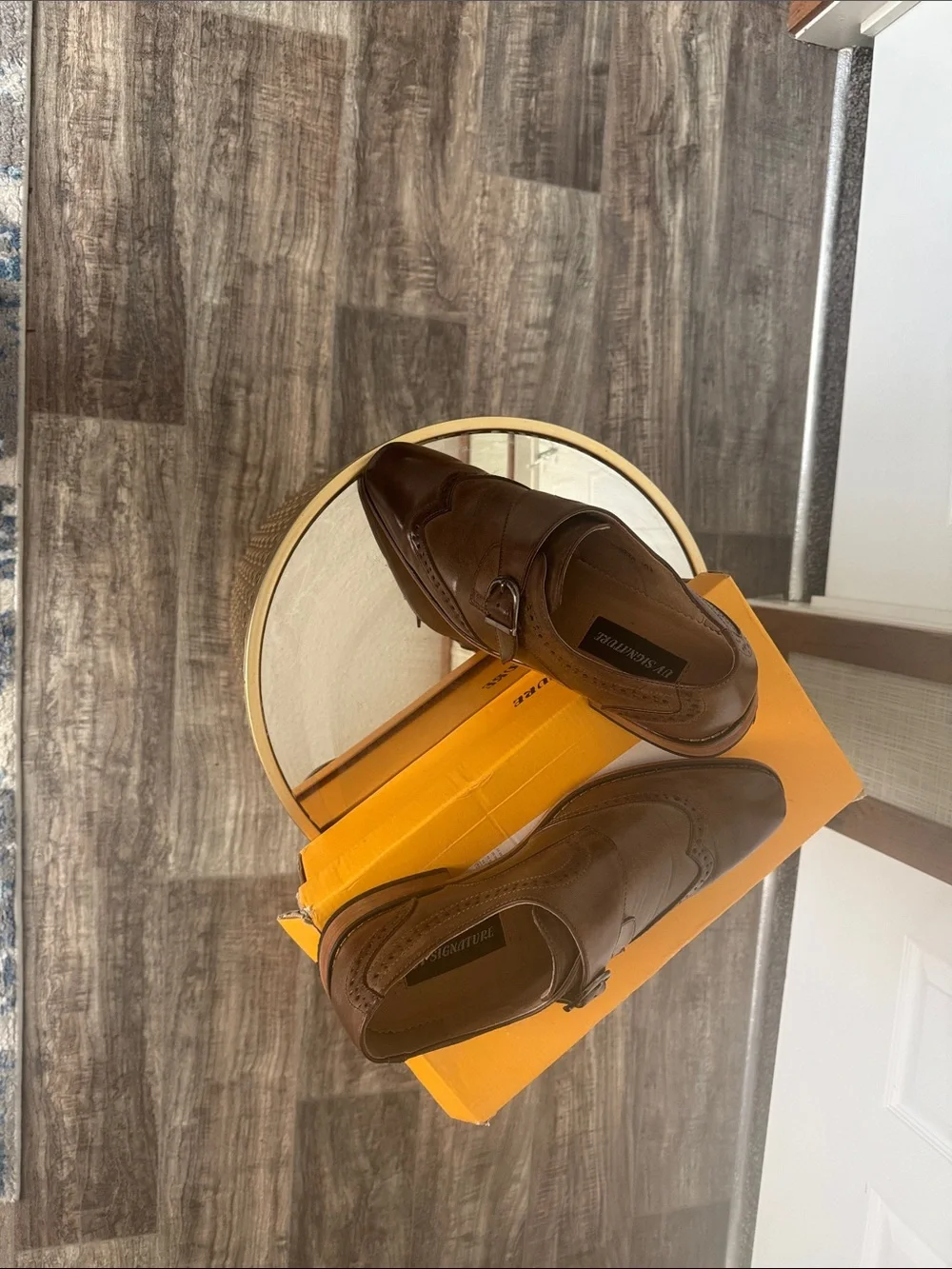 Classic Brown Leather Single Monk Strap Derby with Wingtip Brogue